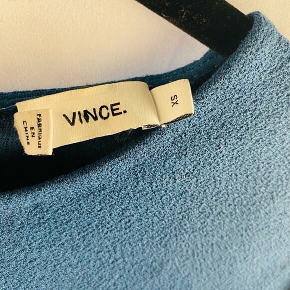 Vince Long Sleeve‎ Blue Teal Career Minimalist Classic Sheath Dress Size XS - Picture 4 of 11